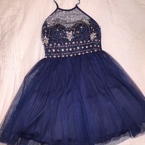 Navy blue beaded homecoming/cocktail dress